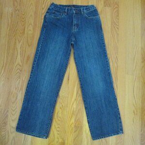OLD NAVY BOYS  SZ 16 REG JEANS MED BLUE SLUB DENIM LOOSE FIT STR8T LEG ADJ WAIST